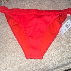 Roxy Ribbed Bright Red Bikini Bottom